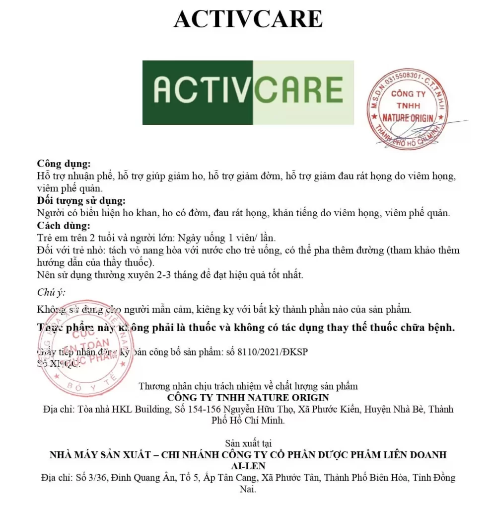 Activcare có tốt không? Giá bao nhiêu? Mua ở đâu chính hãng?