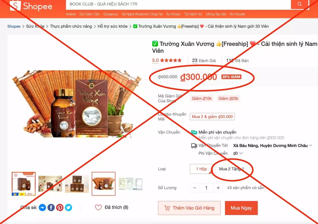 trường xuân vương có bán ở hiệu thuốc không