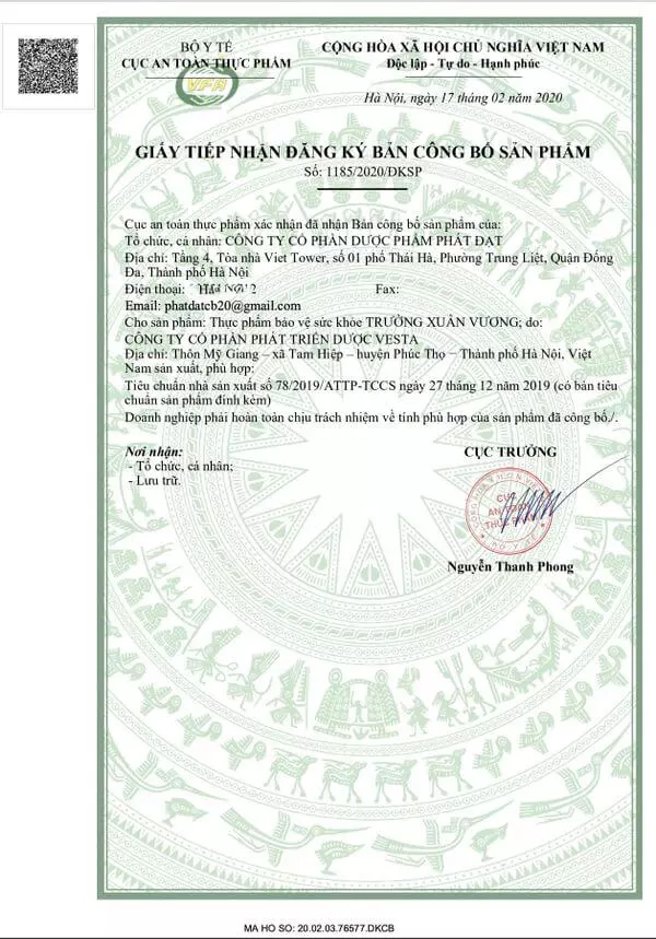 trường xuân vương có bán ở hiệu thuốc không